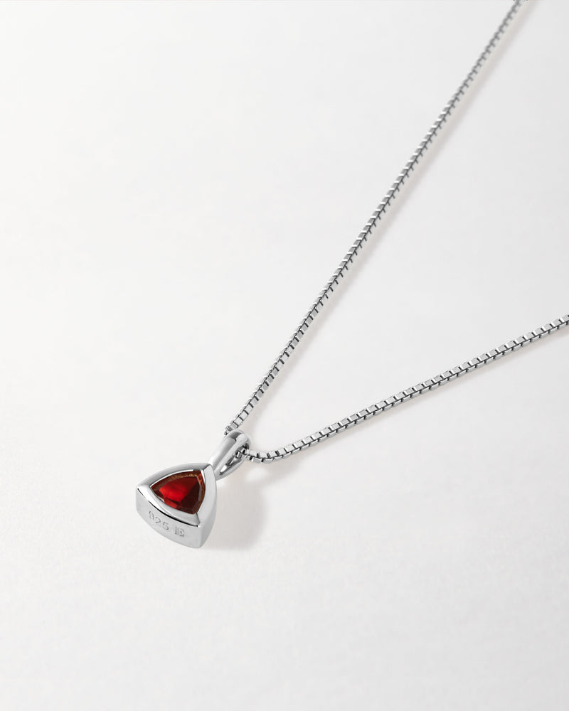 Garnet Charm Pendant Necklace - January Birthstone Jewellery