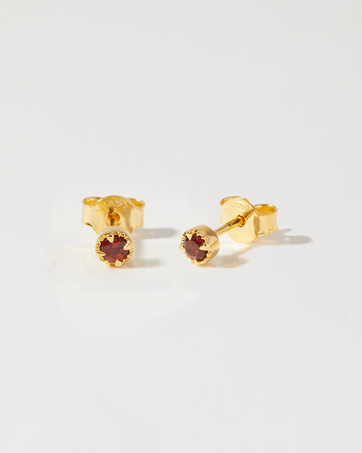 Garnet January Birthstone Studs