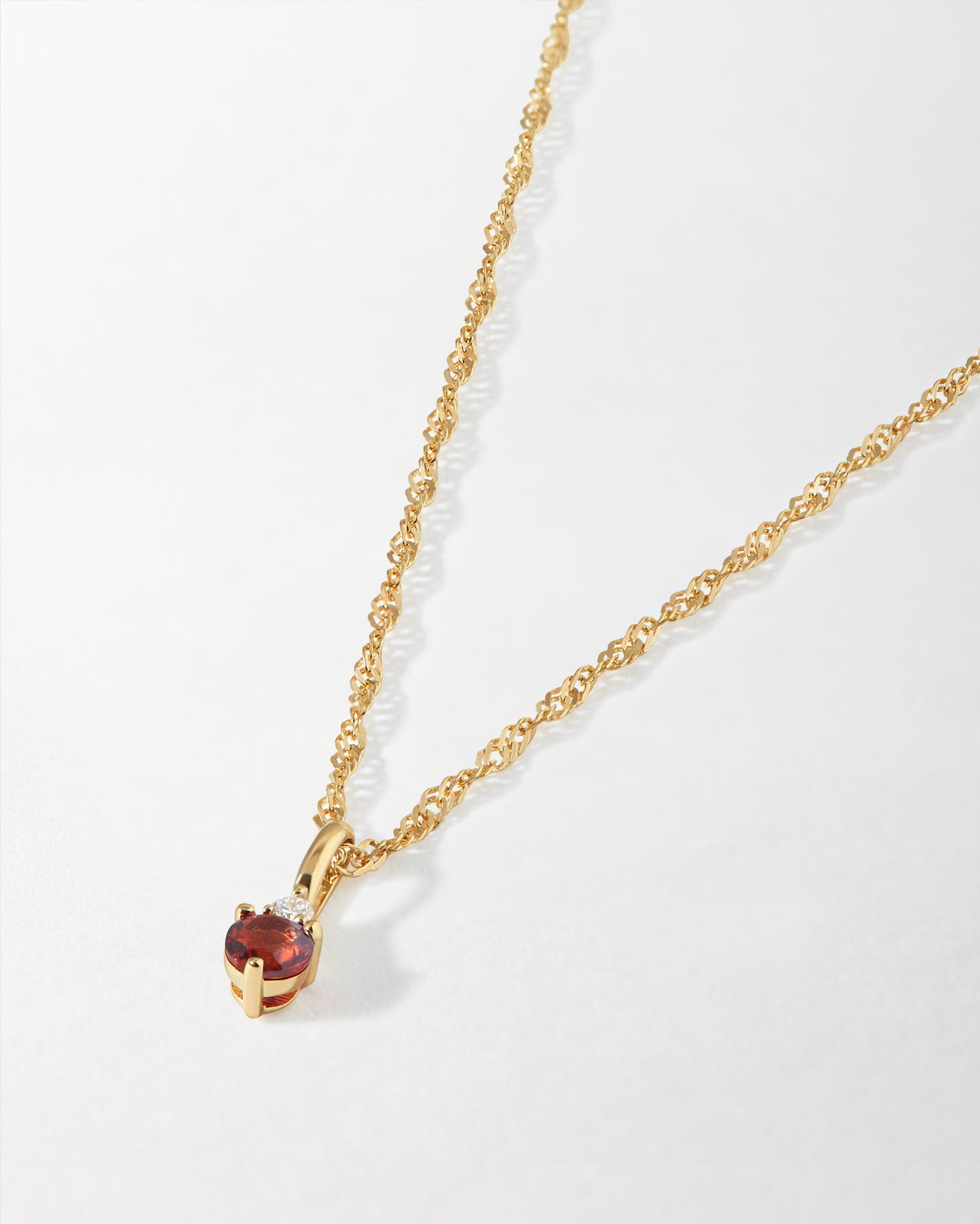 Garnet 14ct Gold Birthstone Necklace