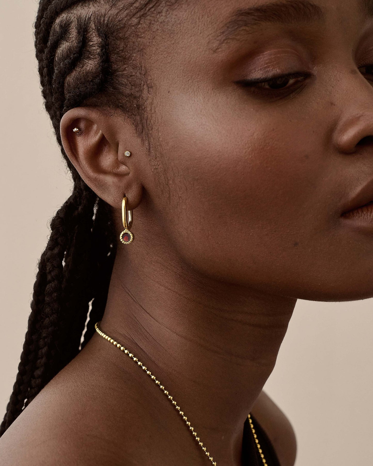 Garnet January Birthstone Drop Earrings