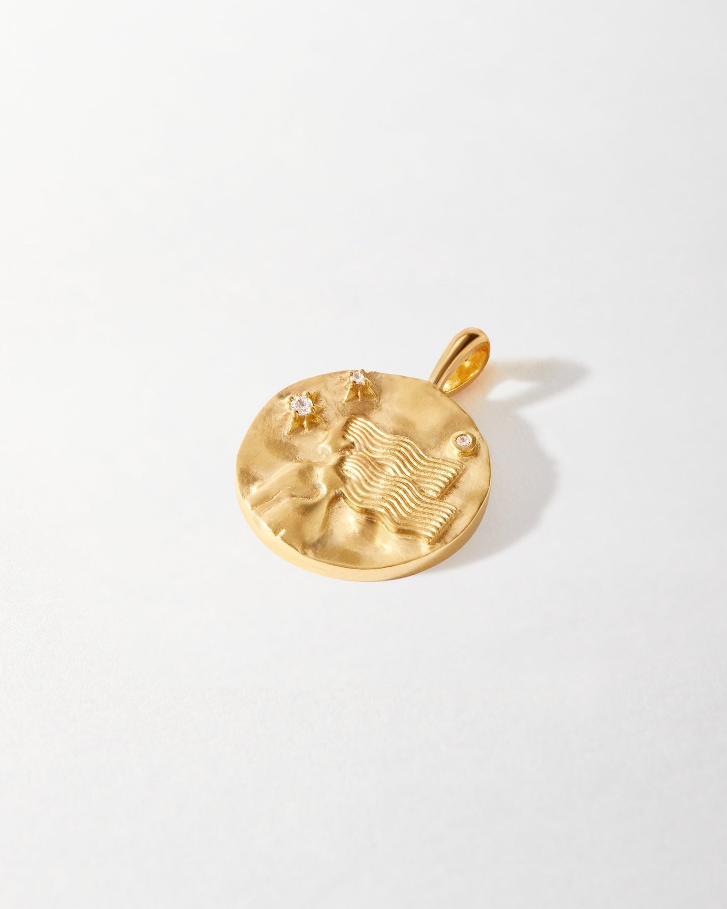 Zodiac Horoscope Pendant in solid 14ct gold with lab-grown diamonds, crafted from recycled metals and ethically sourced, featuring free engraving and built to last.