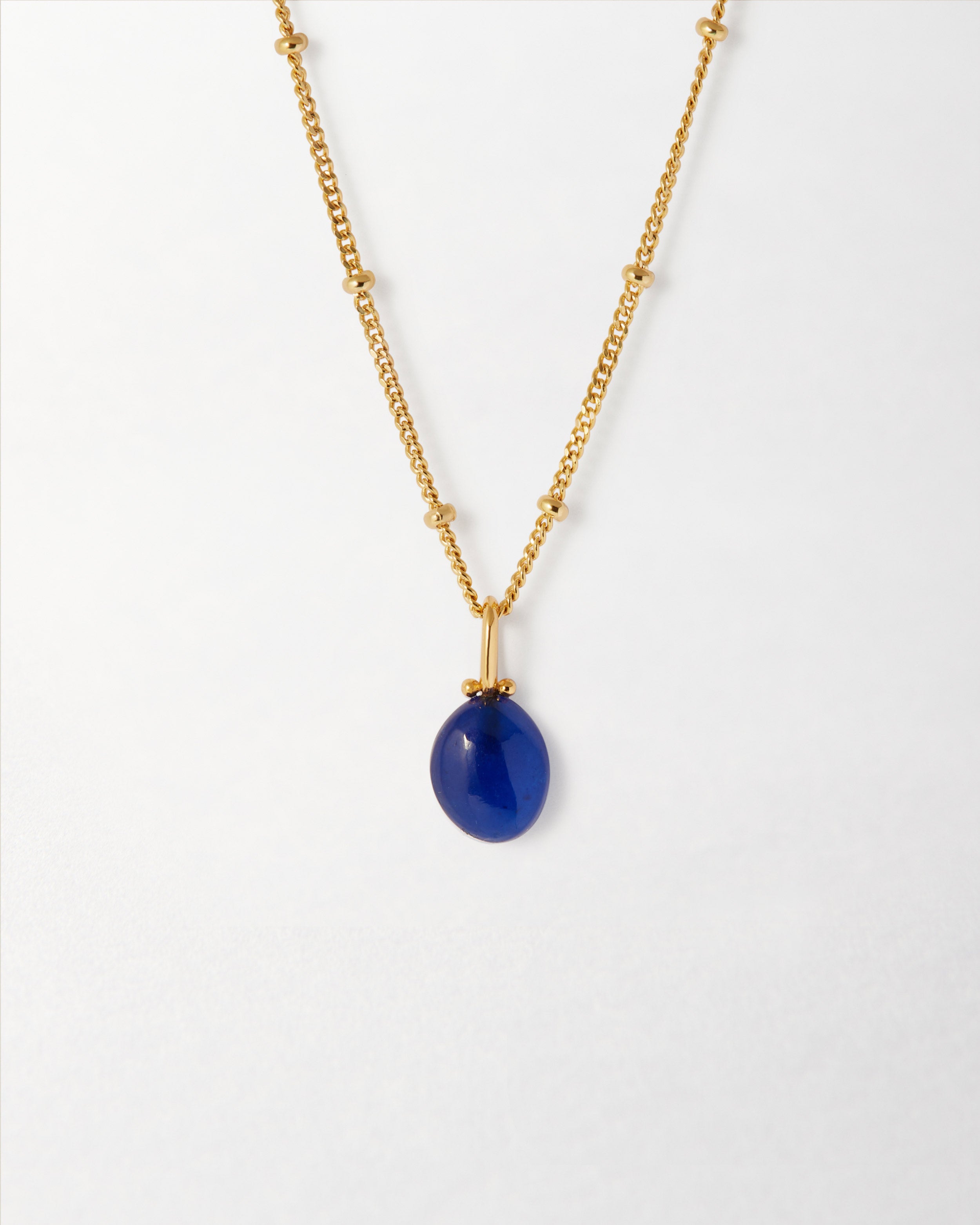 Coastal Blue Quartz Necklace in 18k Gold | Edge of Ember