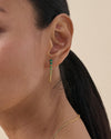 Globe Green Onyx Chain Loop Earring