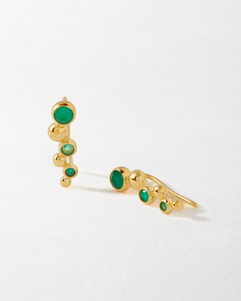 Amazon.com: NADRI Climber Earrings for Women- 18k-Gold  18K Gold Plated Crawler Stud Earrings with Lab Created Stones main image 2