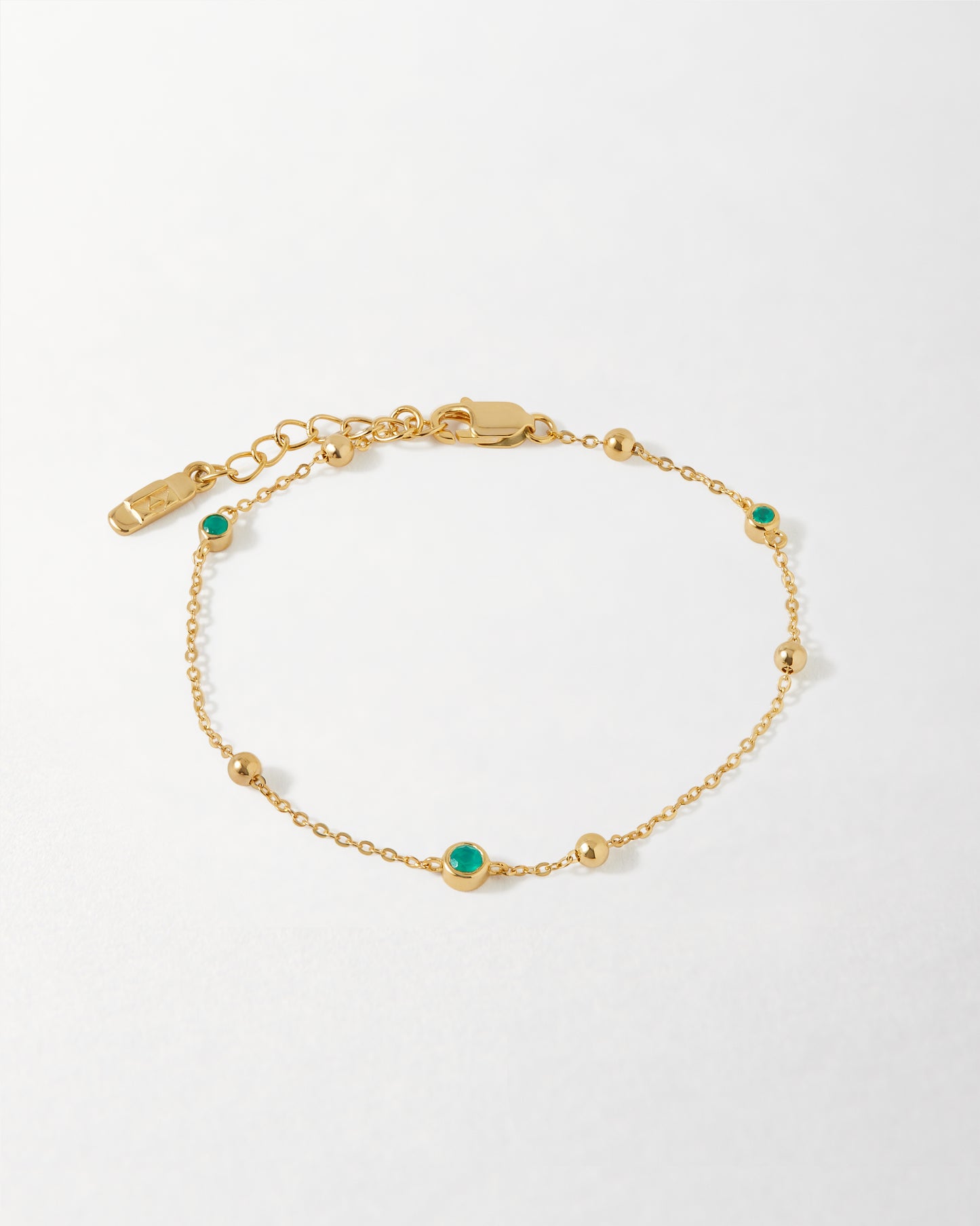 Globe Station Green Onyx Bracelet