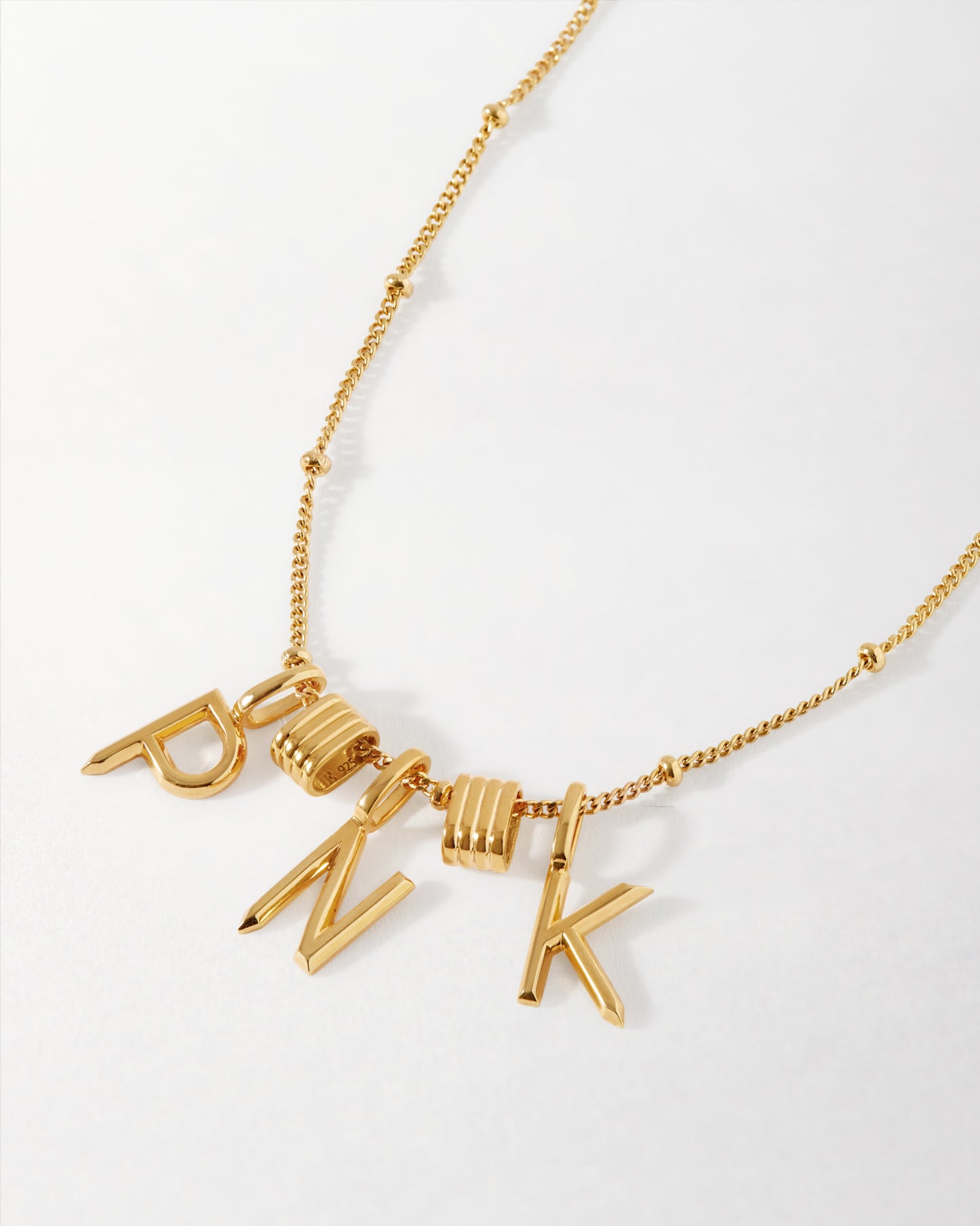 Triple Mini Initial Necklace - Gold