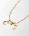Double Mini Initial Necklace - Gold