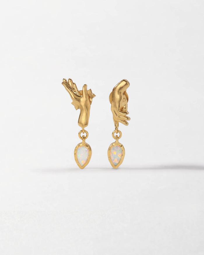 Hand in Hand Opal Earrings