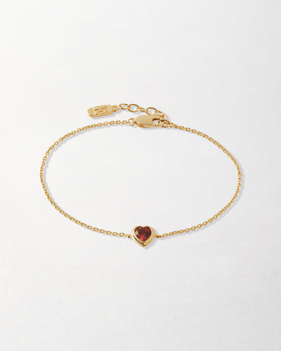 Heart Red Garnet Bracelet