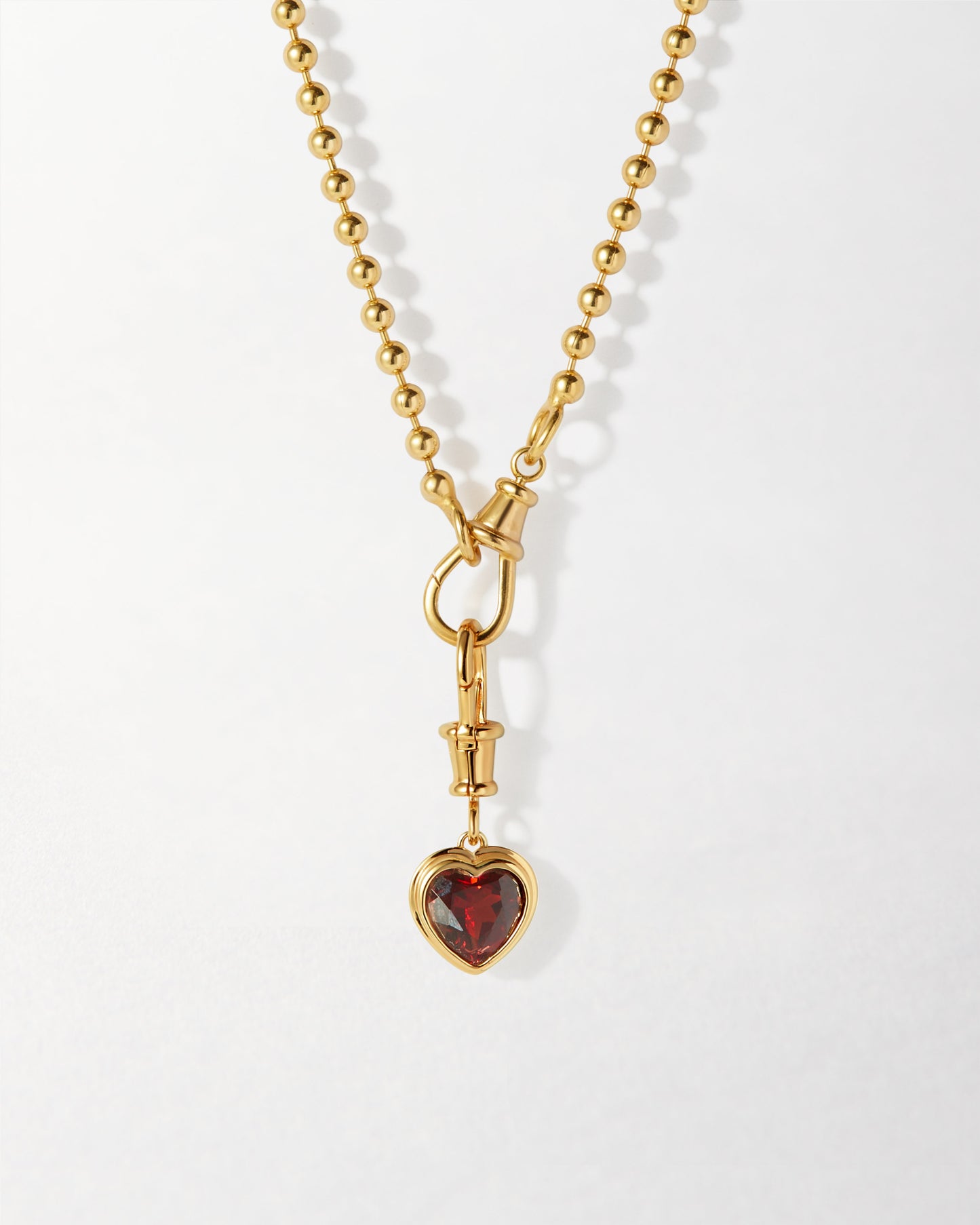 Heart Red Garnet Necklace