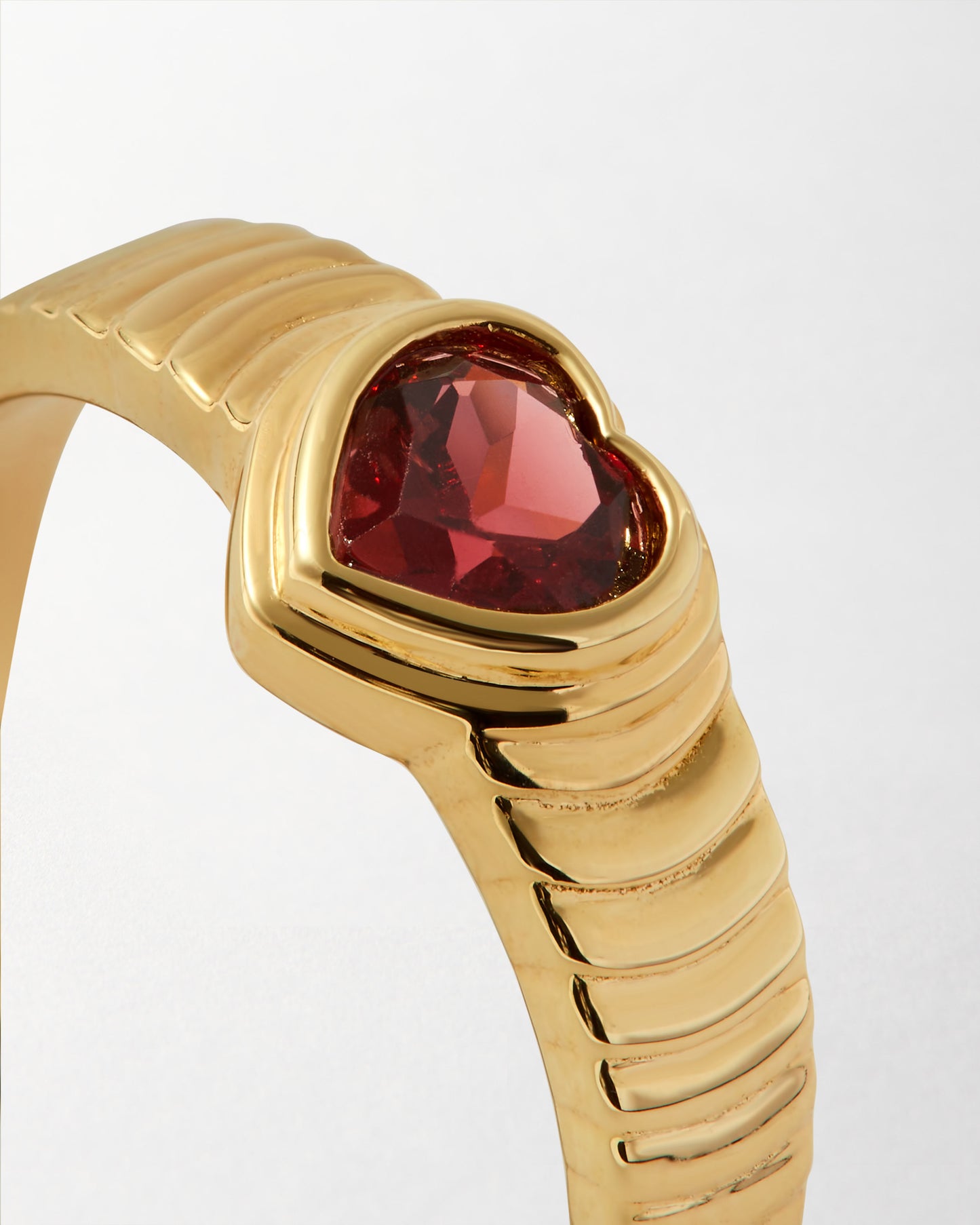 Heart Red Garnet Ring