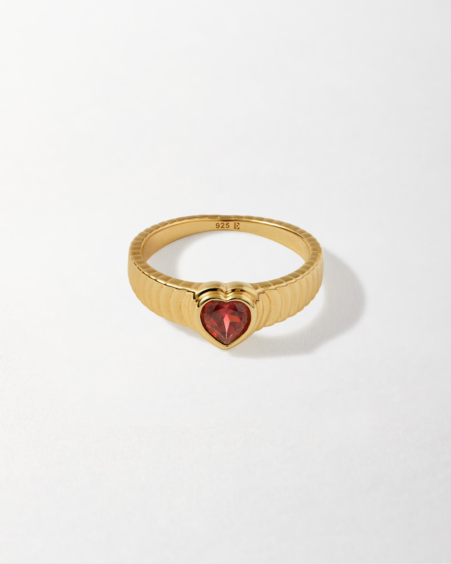 Heart Red Garnet Ring