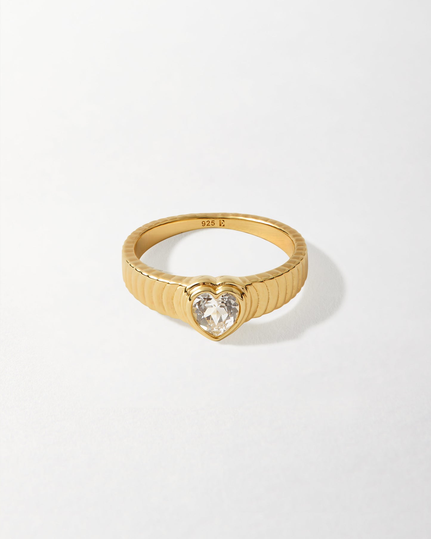 Heart White Sapphire Ring