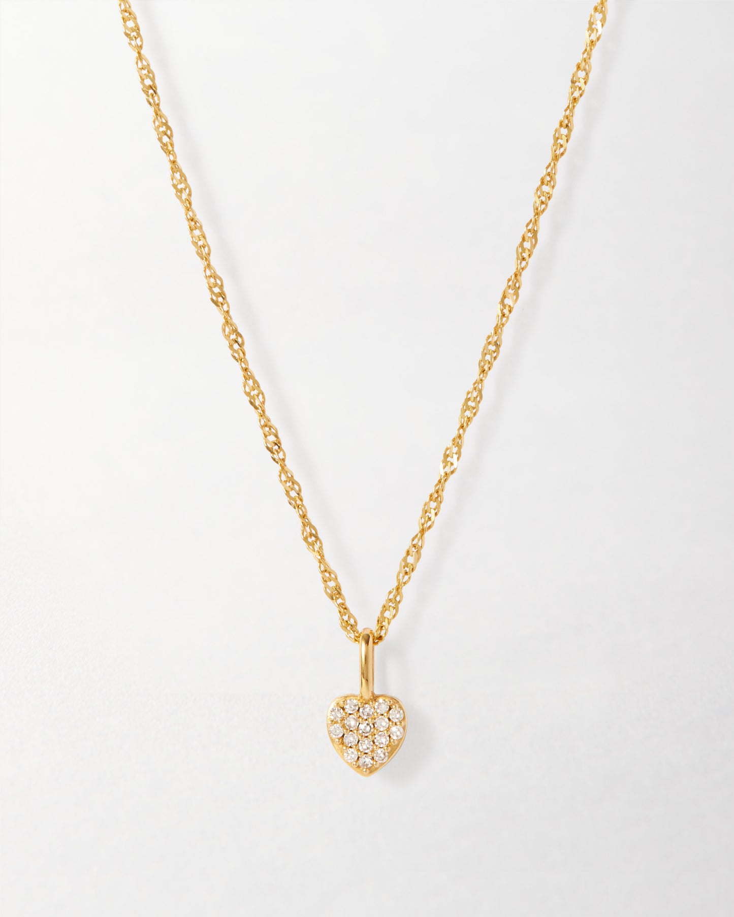 Solid Gold Large Heart Diamond Necklace
