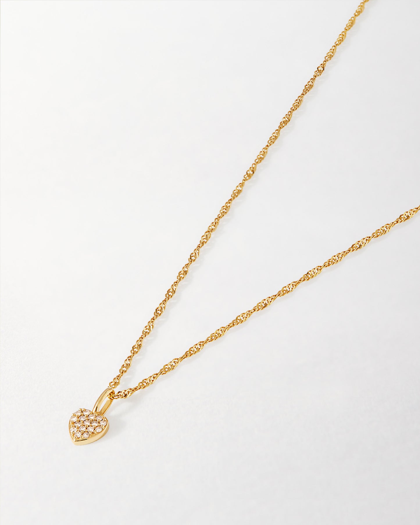 Solid Gold Large Heart Diamond Necklace