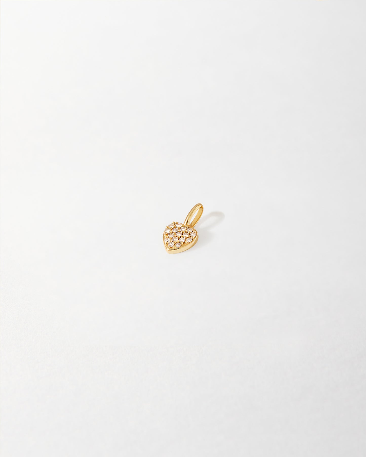 Solid Gold Large Heart Diamond Pendant