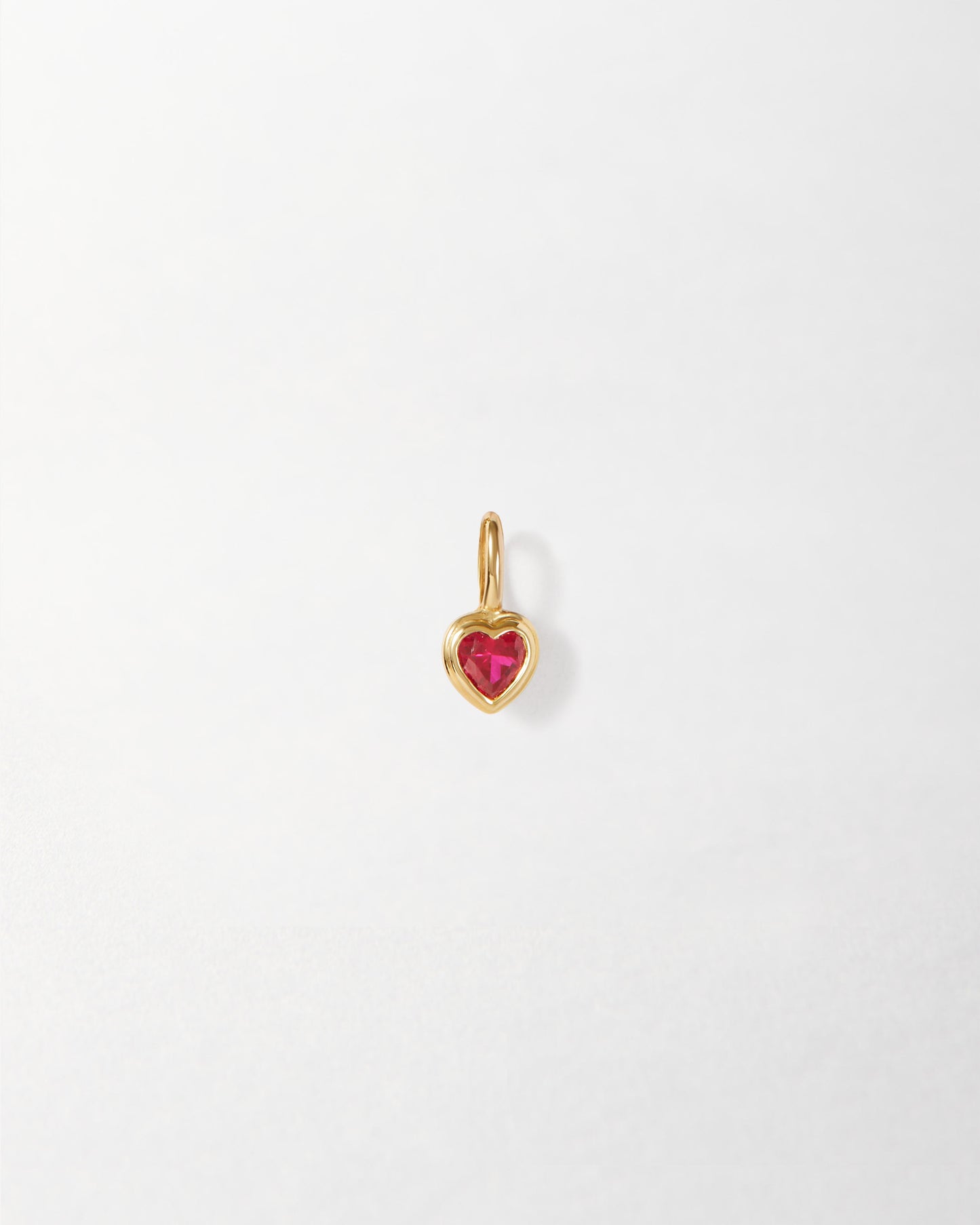 Solid Gold Large Heart Ruby Pendant