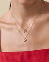 Heart Set Necklaces -  Cultured White Sapphire