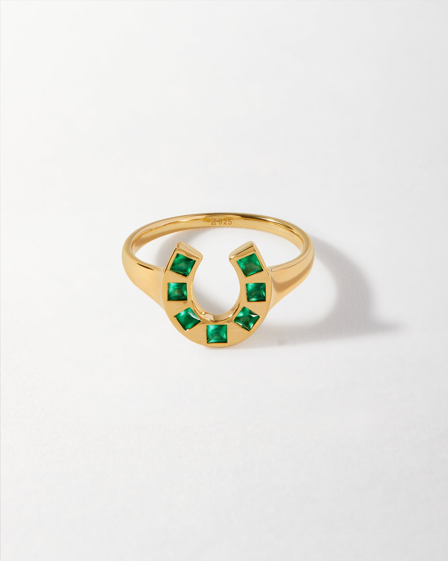 Horse Shoe Green Onyx Ring
