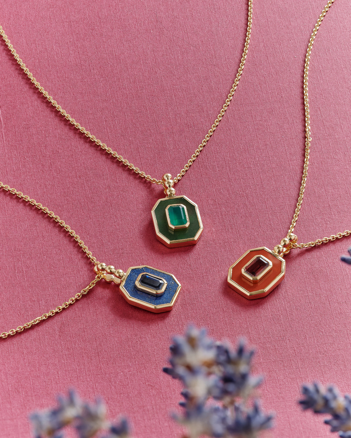 Deco Lapis and Blue Sapphire Necklace