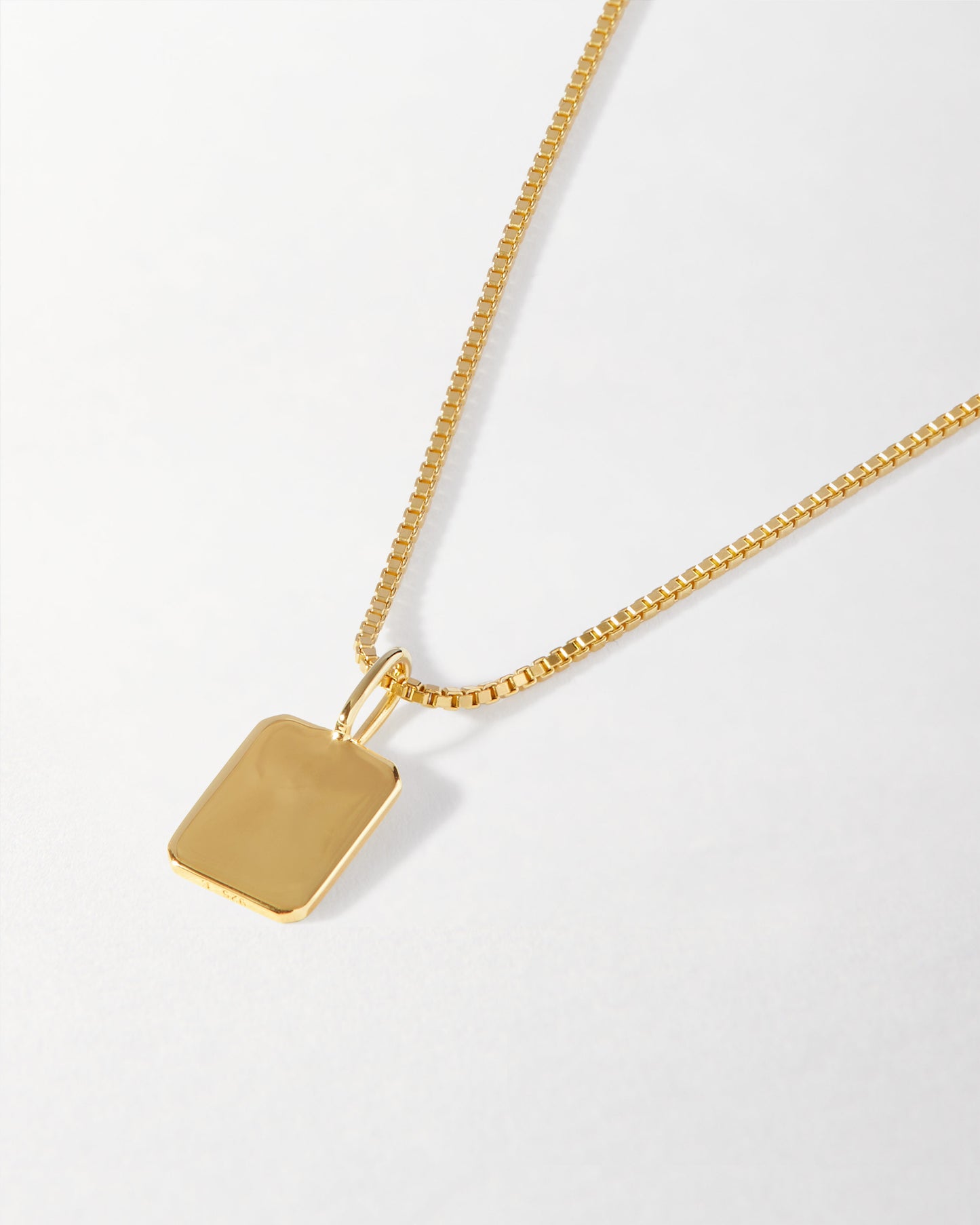 Initial Tag Necklace - Gold