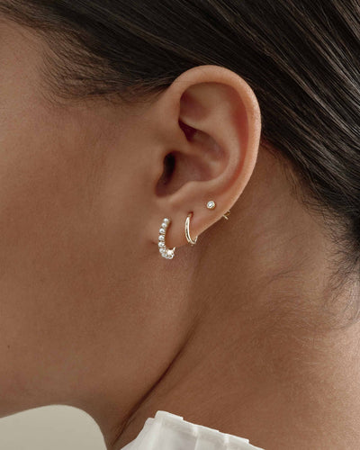 Pearl Huggie Earrings