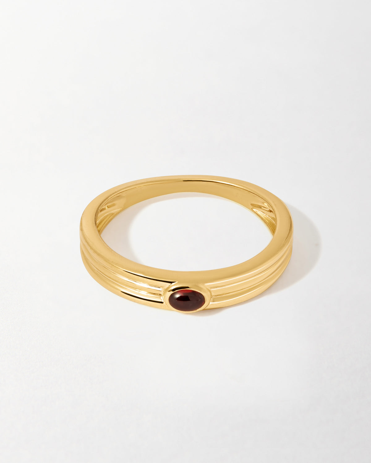 Lily Pebbles Triple Ridge Garnet Ring