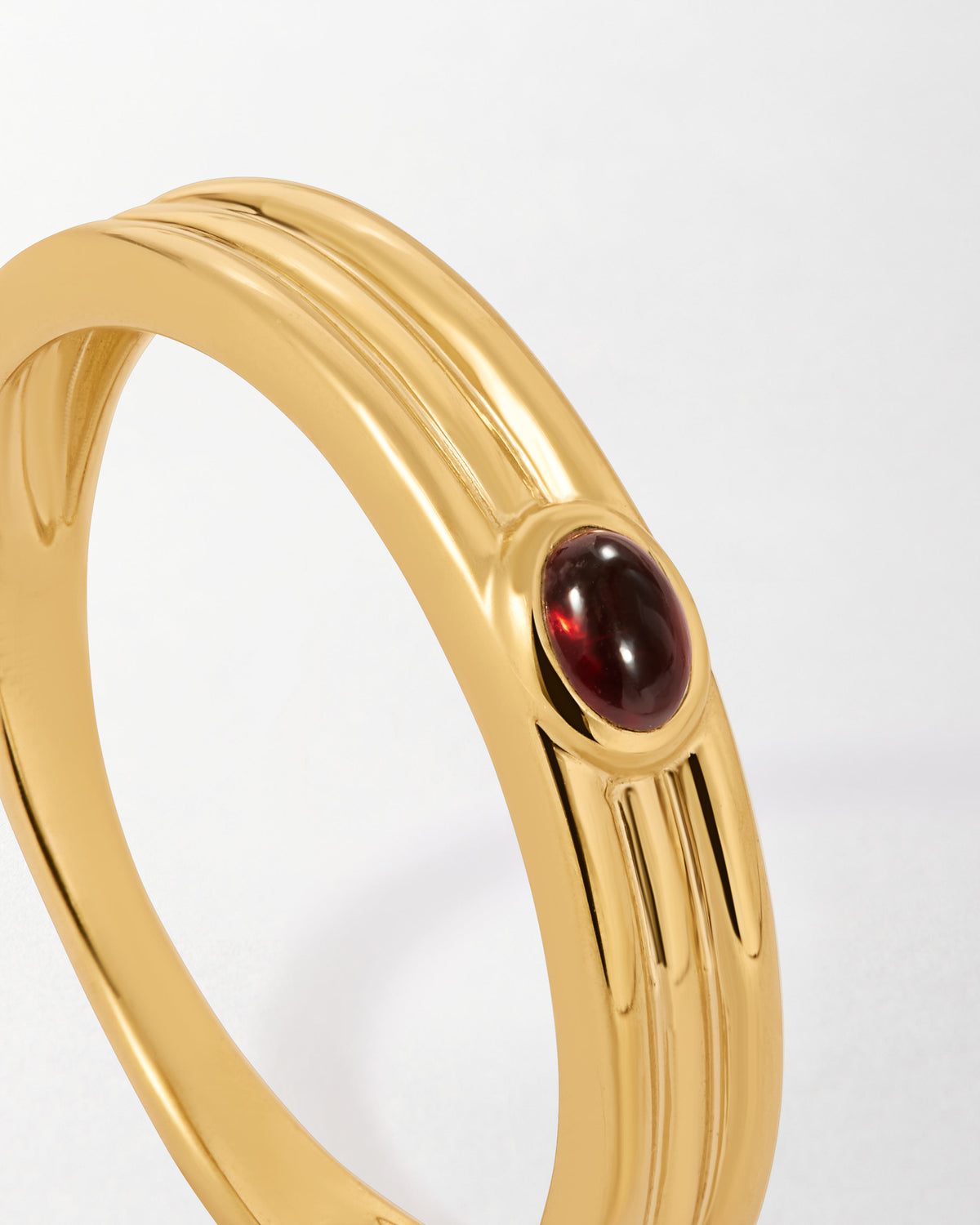 Lily Pebbles Triple Ridge Garnet Ring
