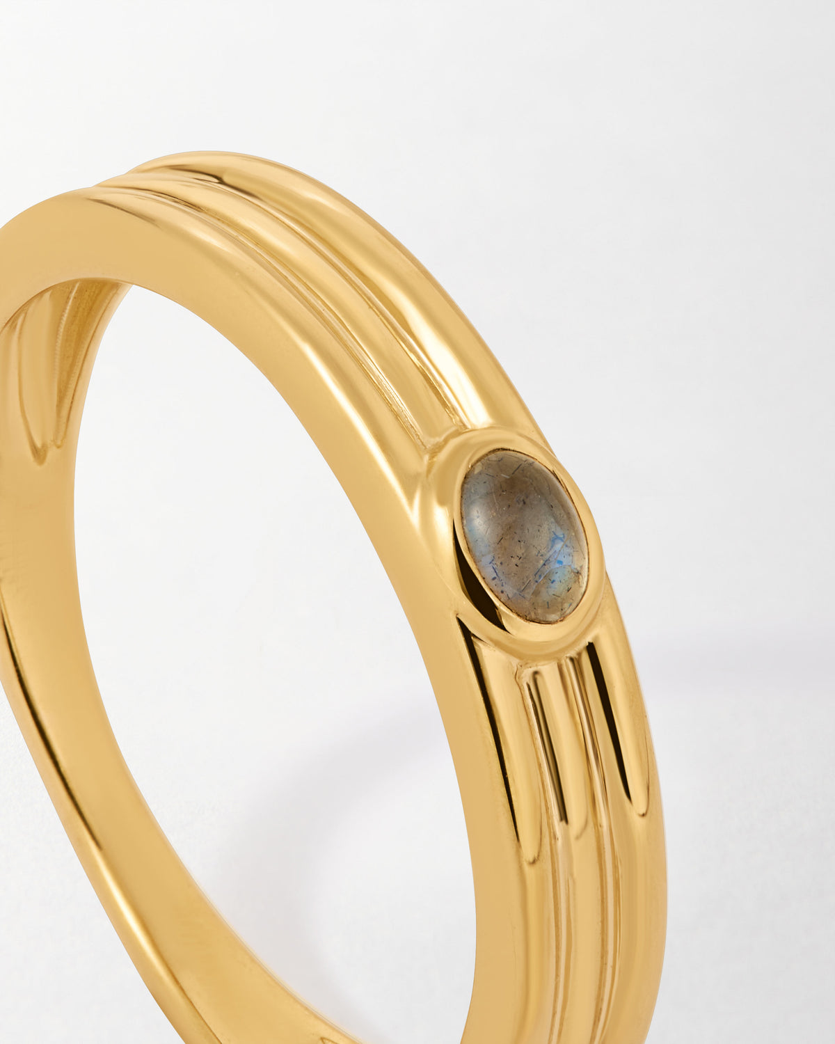 Lily Pebbles Triple Ridge Labradorite Ring