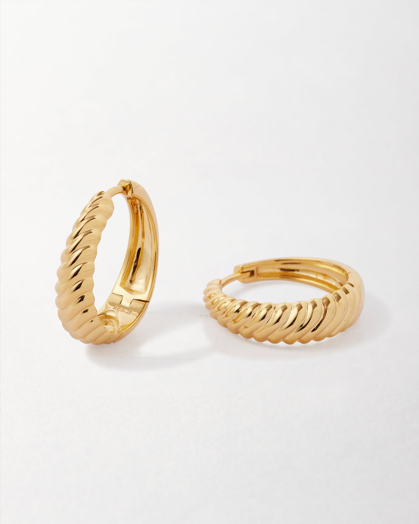 Spiral Large Hoop Earrings - Gold