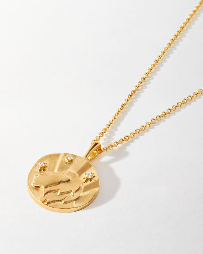 | Gold Zodiac Necklace Leo – Jewellery EMBER Plated Horoscope EDGE Designer 18k of