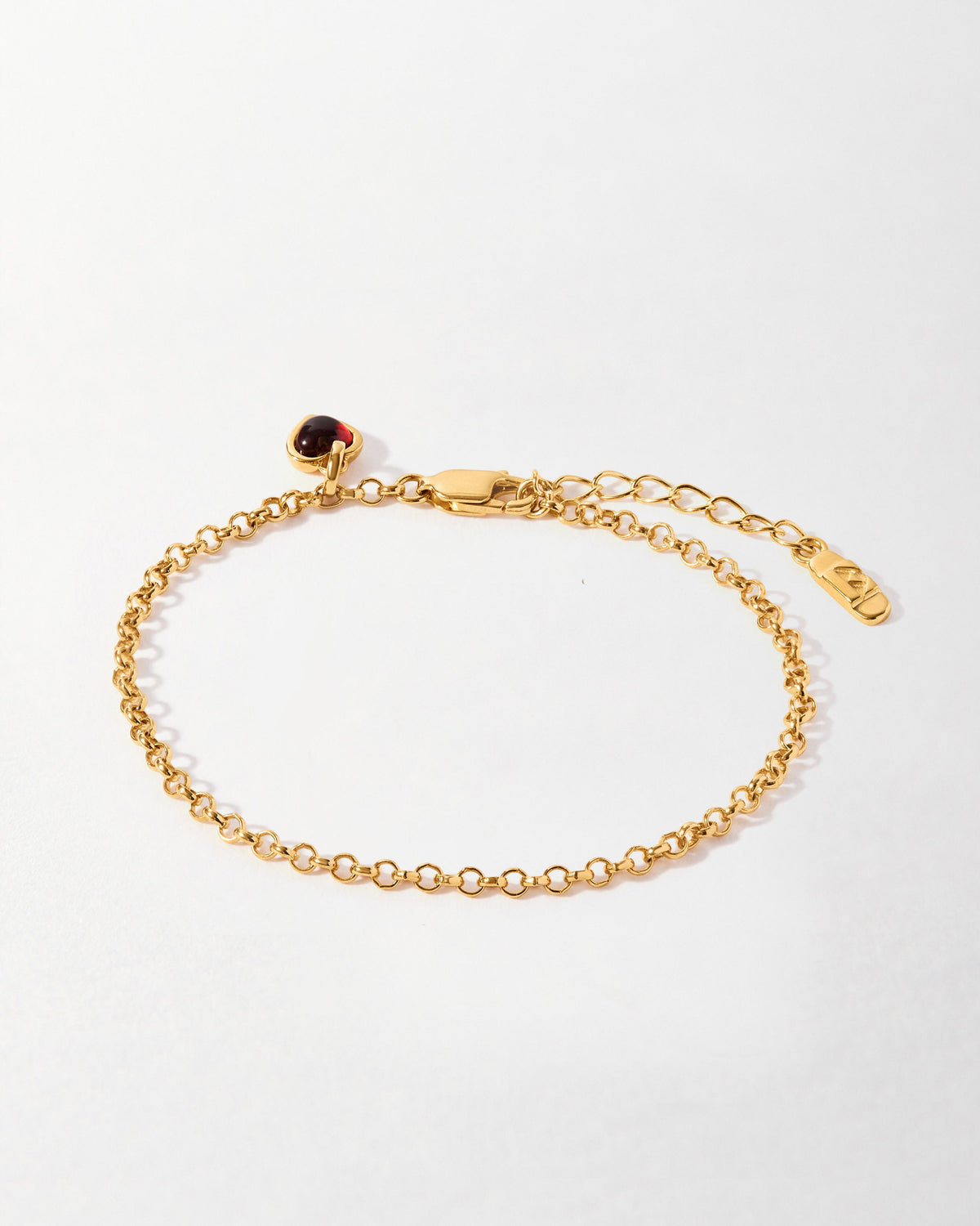 Lily Pebbles Garnet Heart Charm Bracelet