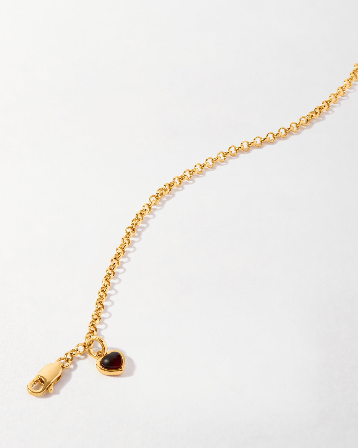 Lily Pebbles Garnet Heart Charm Bracelet
