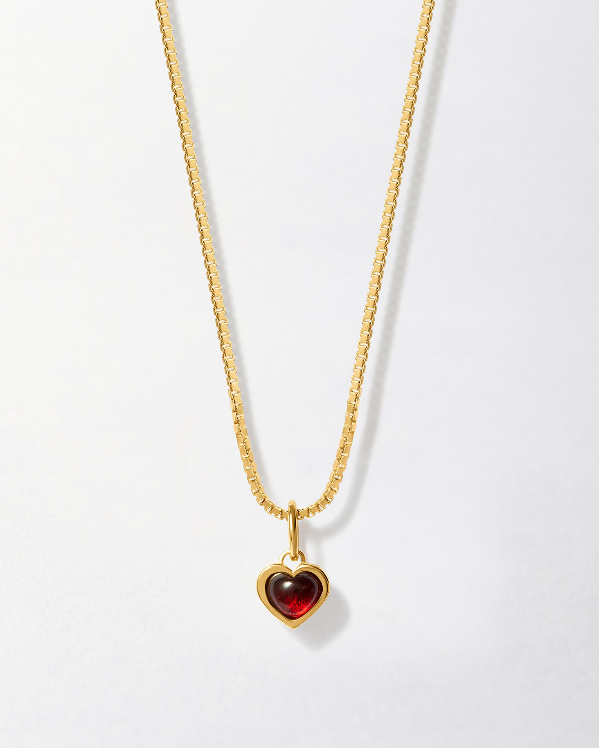 Lily Pebbles Red Garnet Heart Necklace