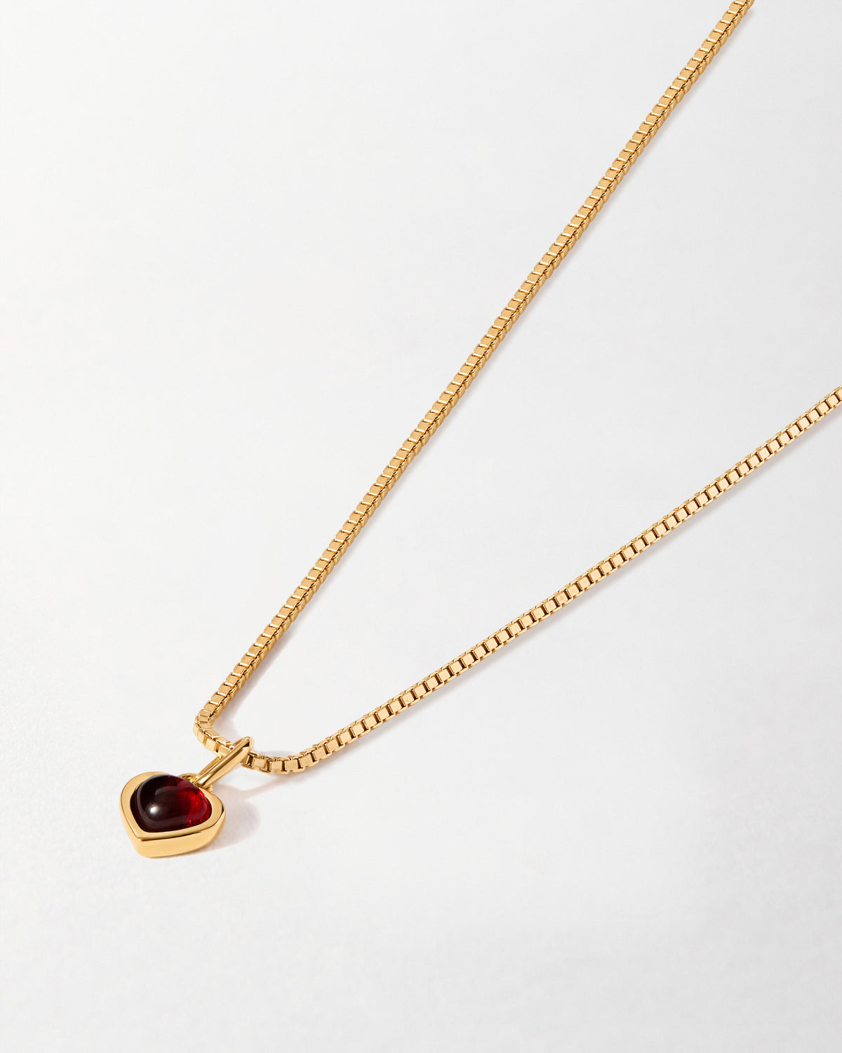 Lily Pebbles Red Garnet Heart Necklace