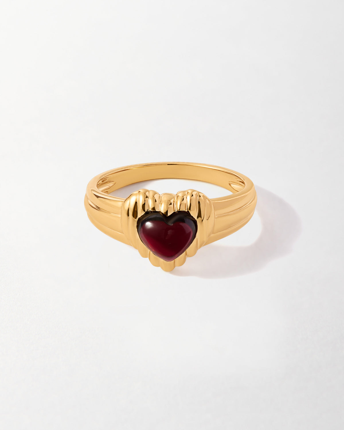 Lily Pebbles Ridge Garnet Heart Ring