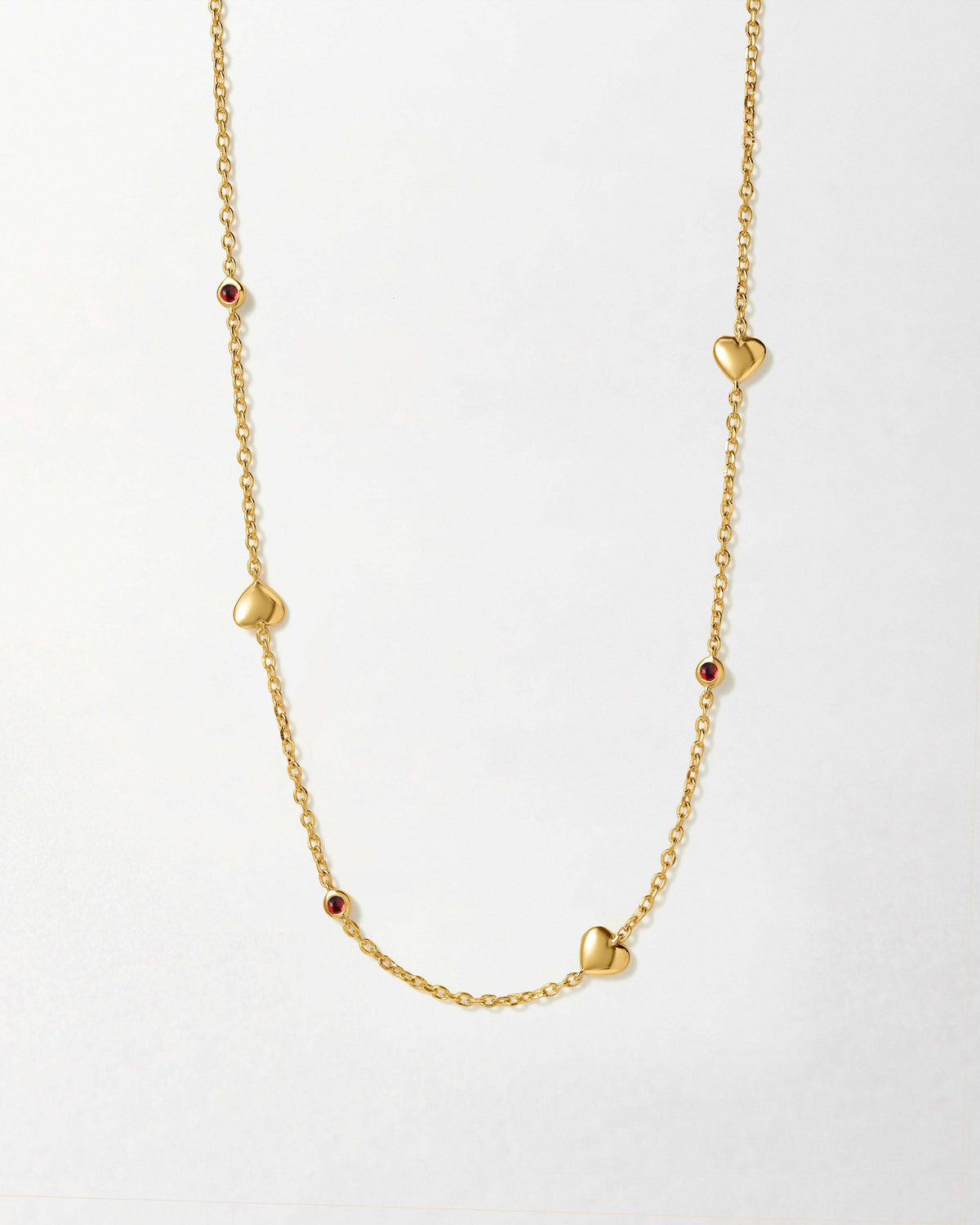 Lily Pebbles Heart Station Necklace