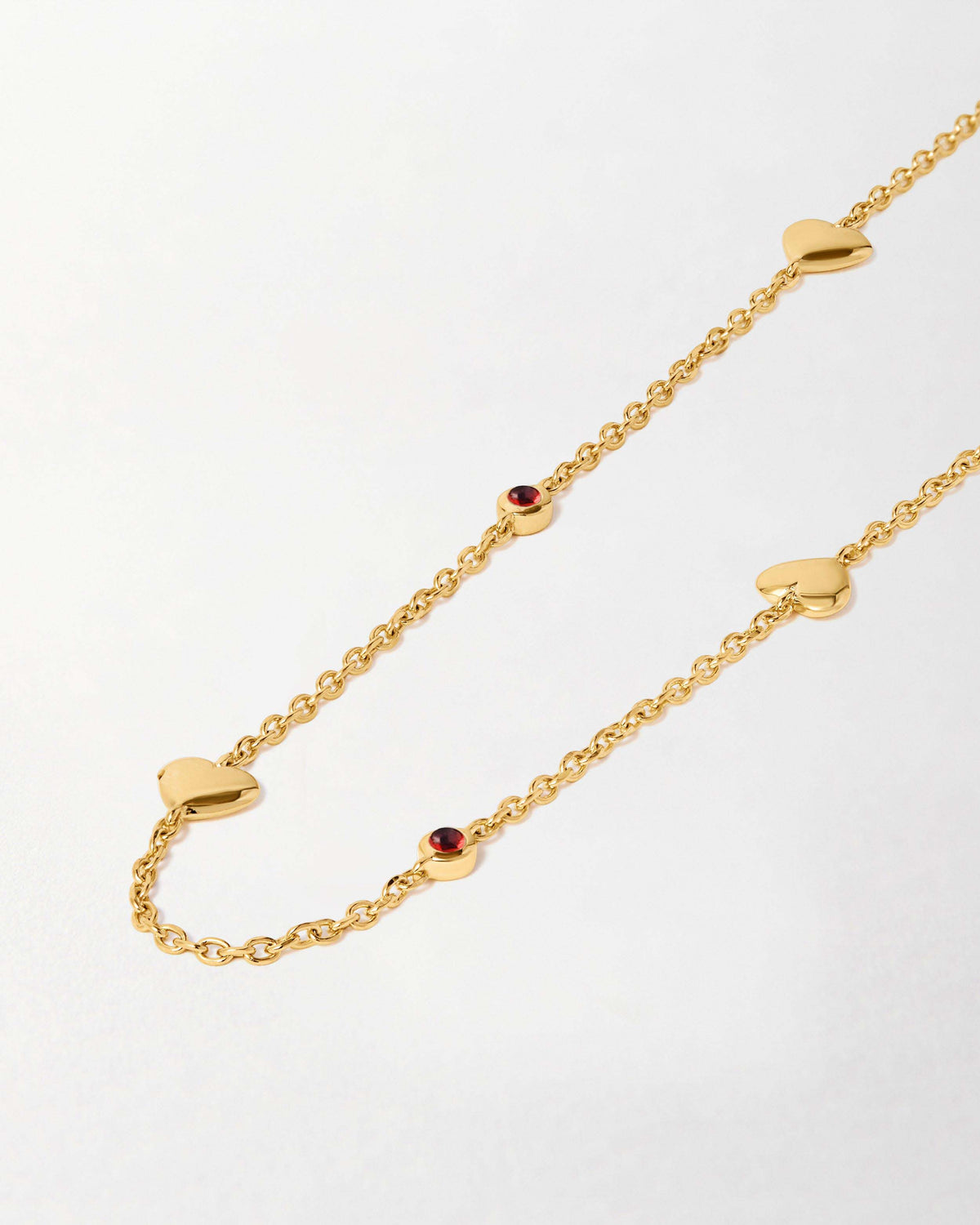 Lily Pebbles Heart Station Necklace