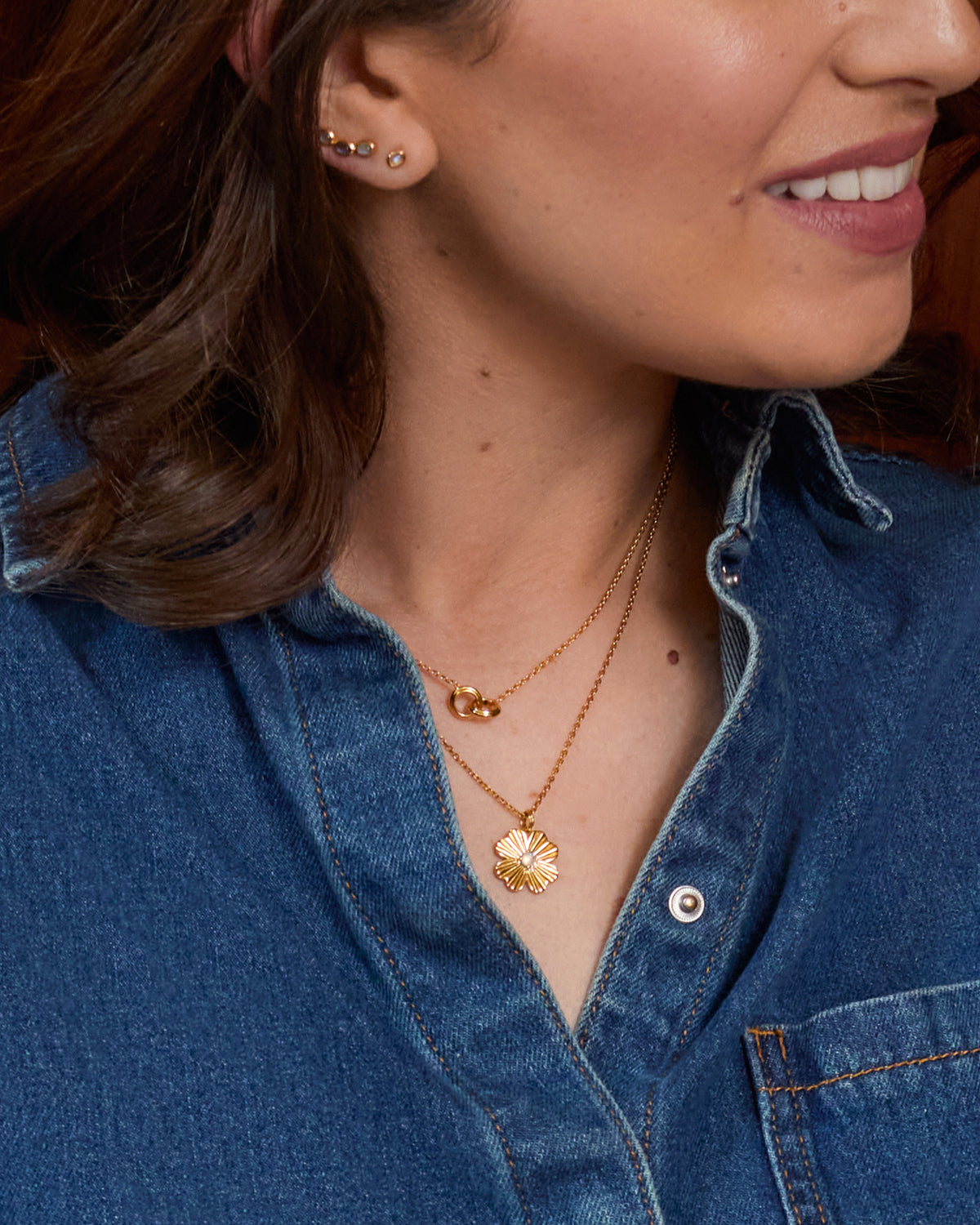 Lily Pebbles Lucky Clover Necklace