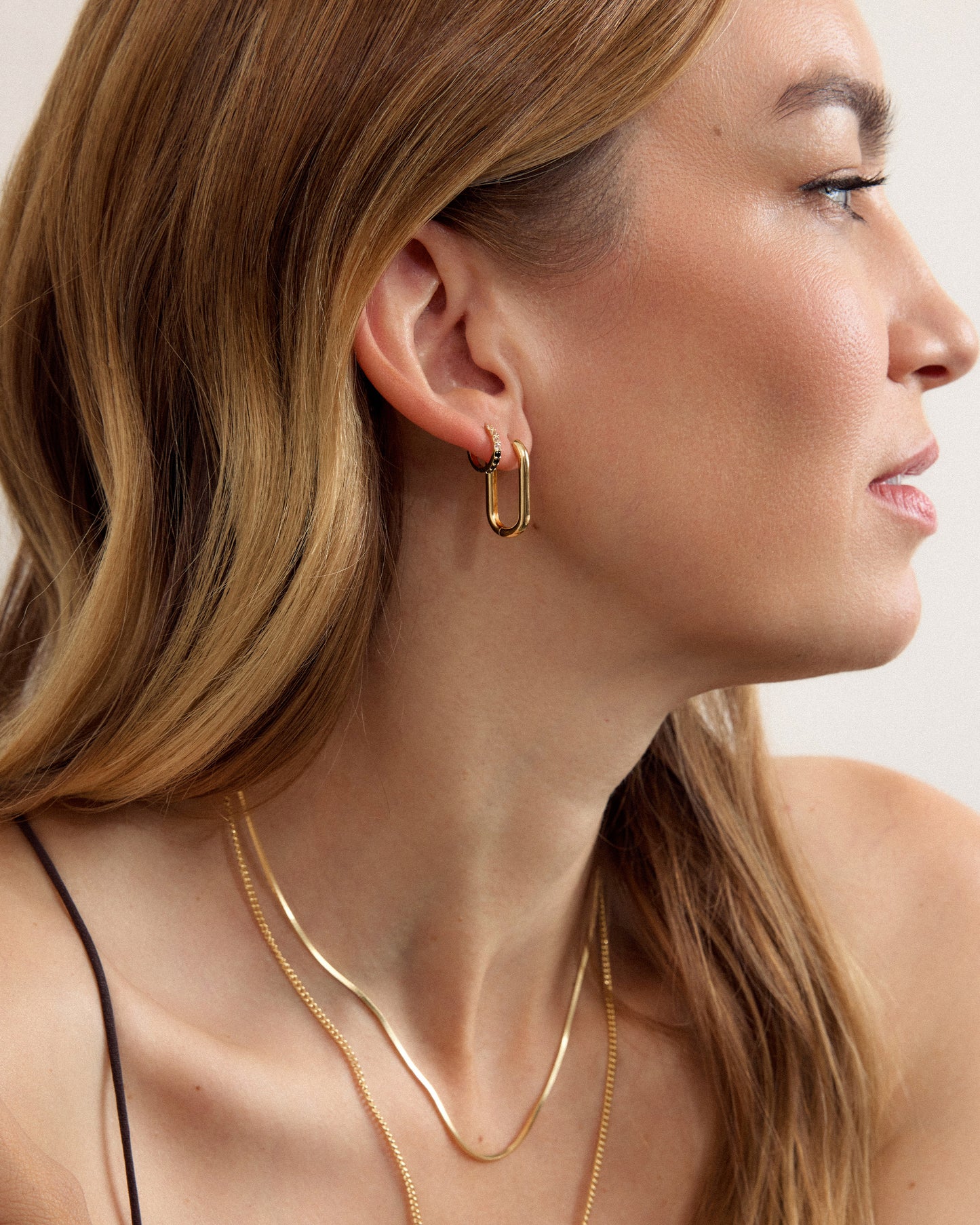 Link Hoop Earrings - Gold