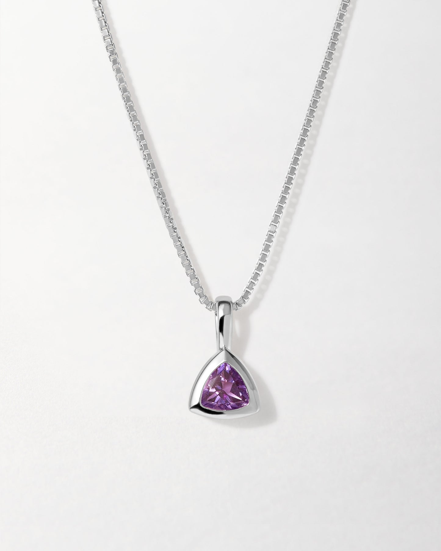 Amethyst February Birthstone Necklace - Silver