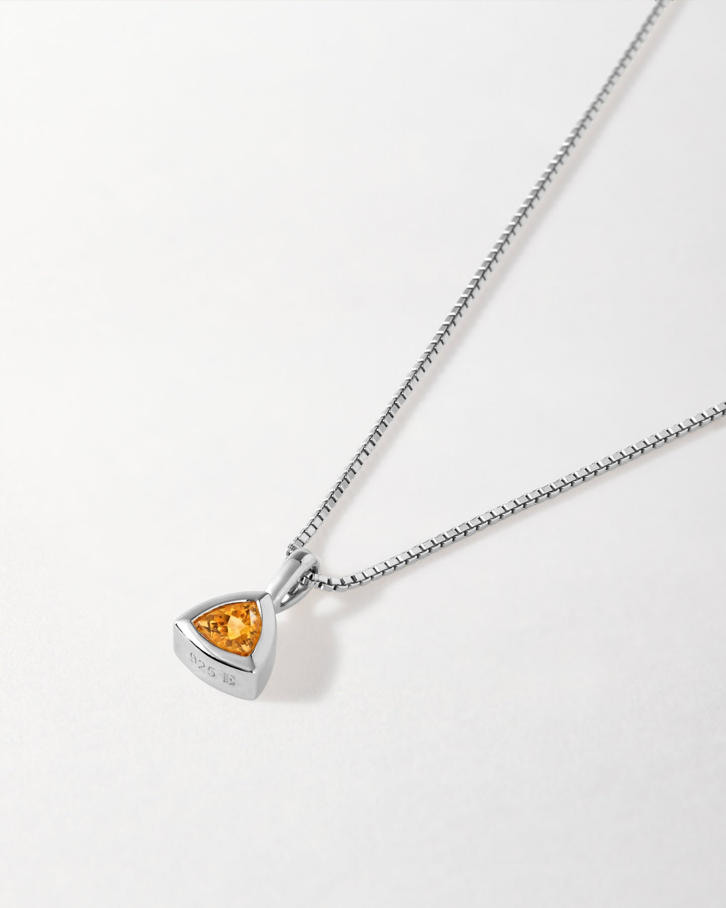 Citrine November Birthstone Necklace - Silver