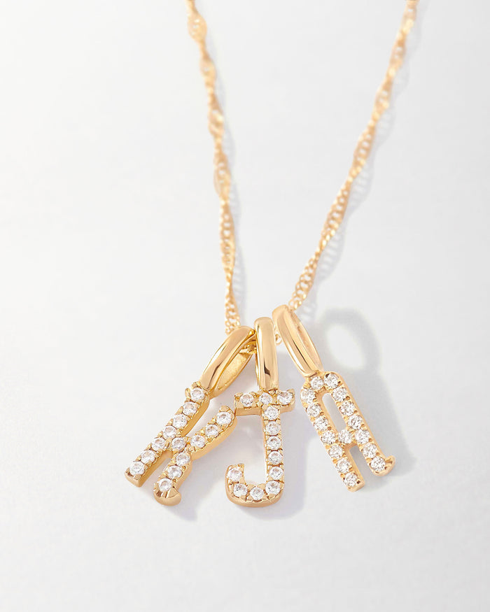 Triple Initial Diamond Necklace