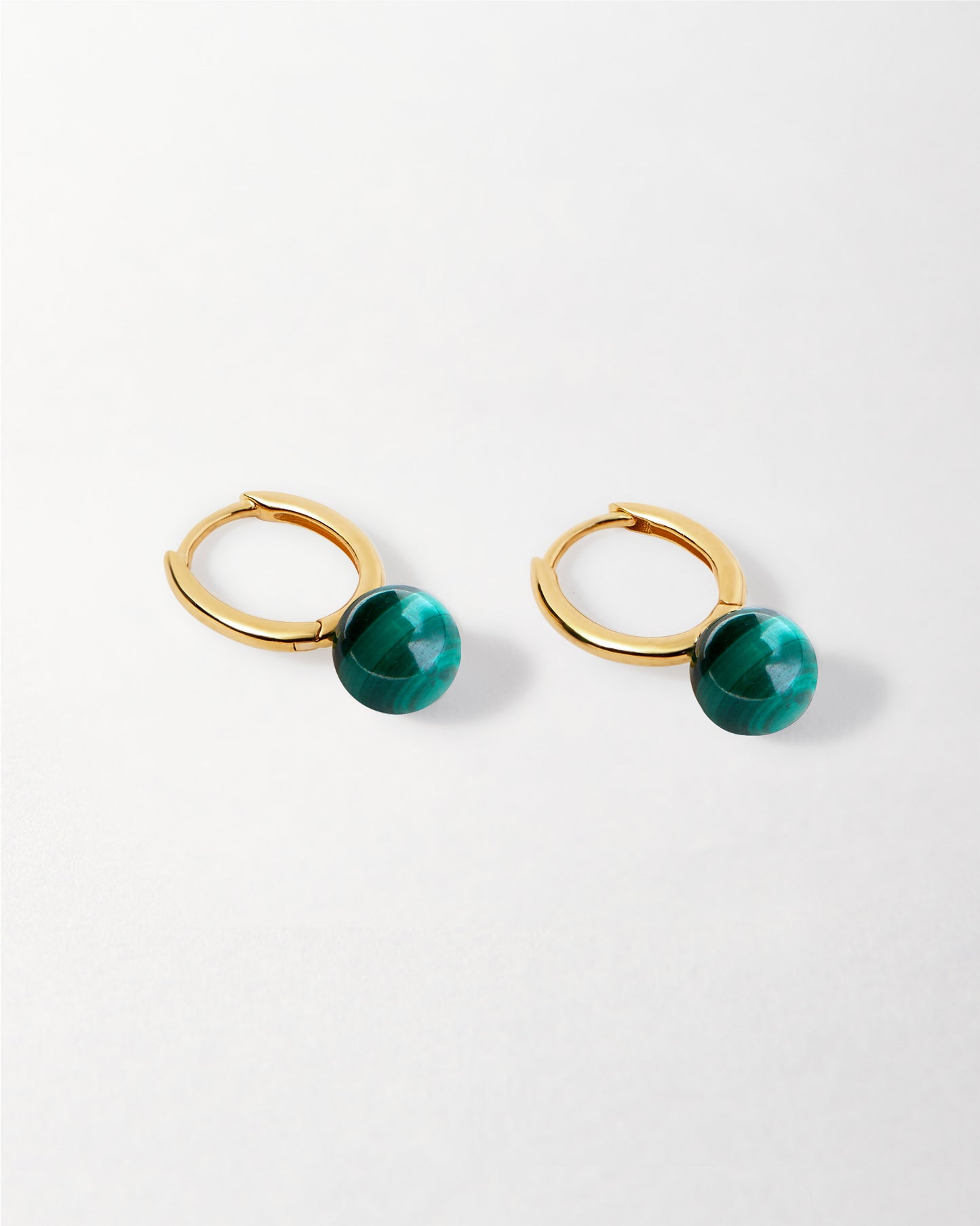 Malachite Oval Hoop Earrings