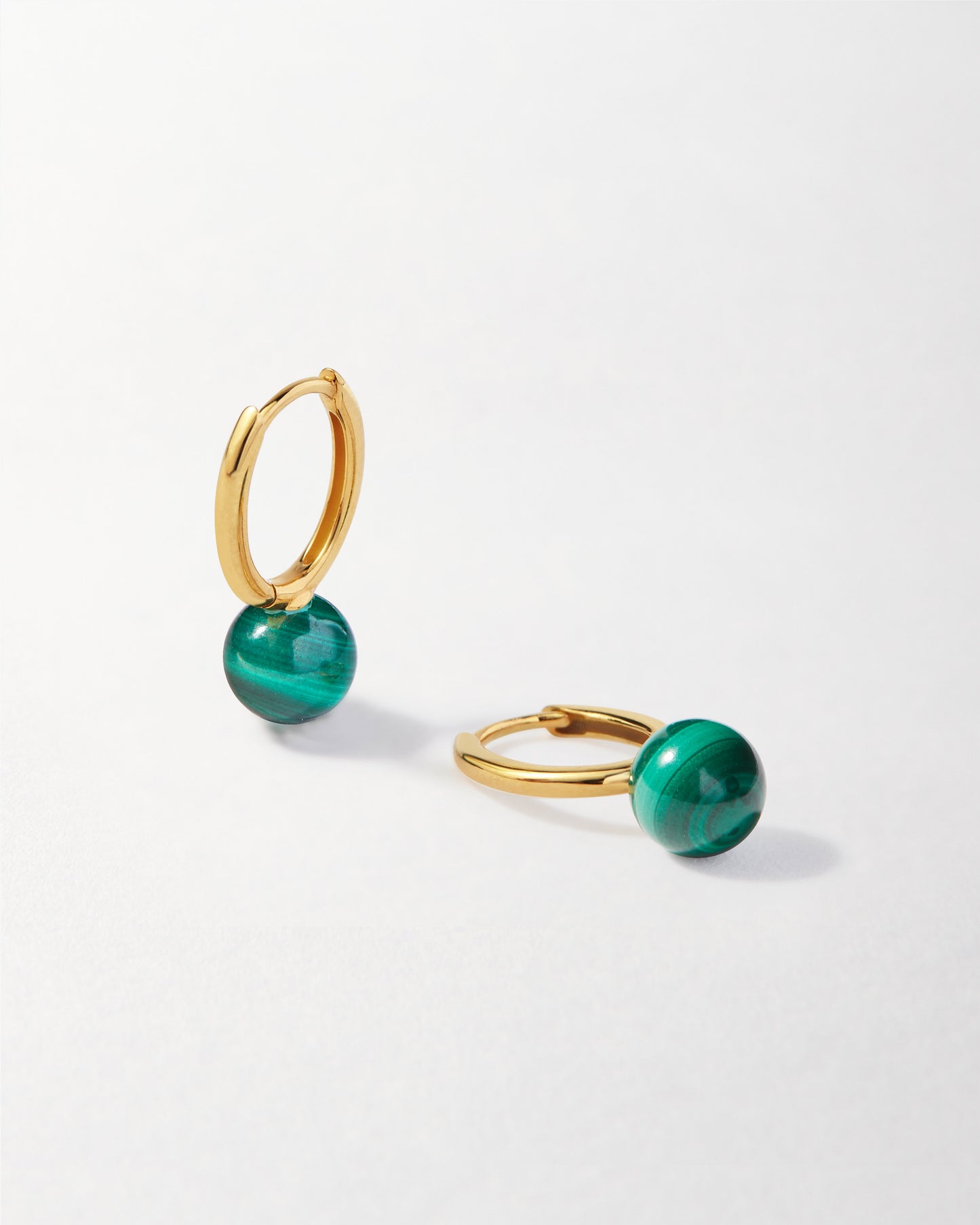 Malachite Oval Hoop Earrings