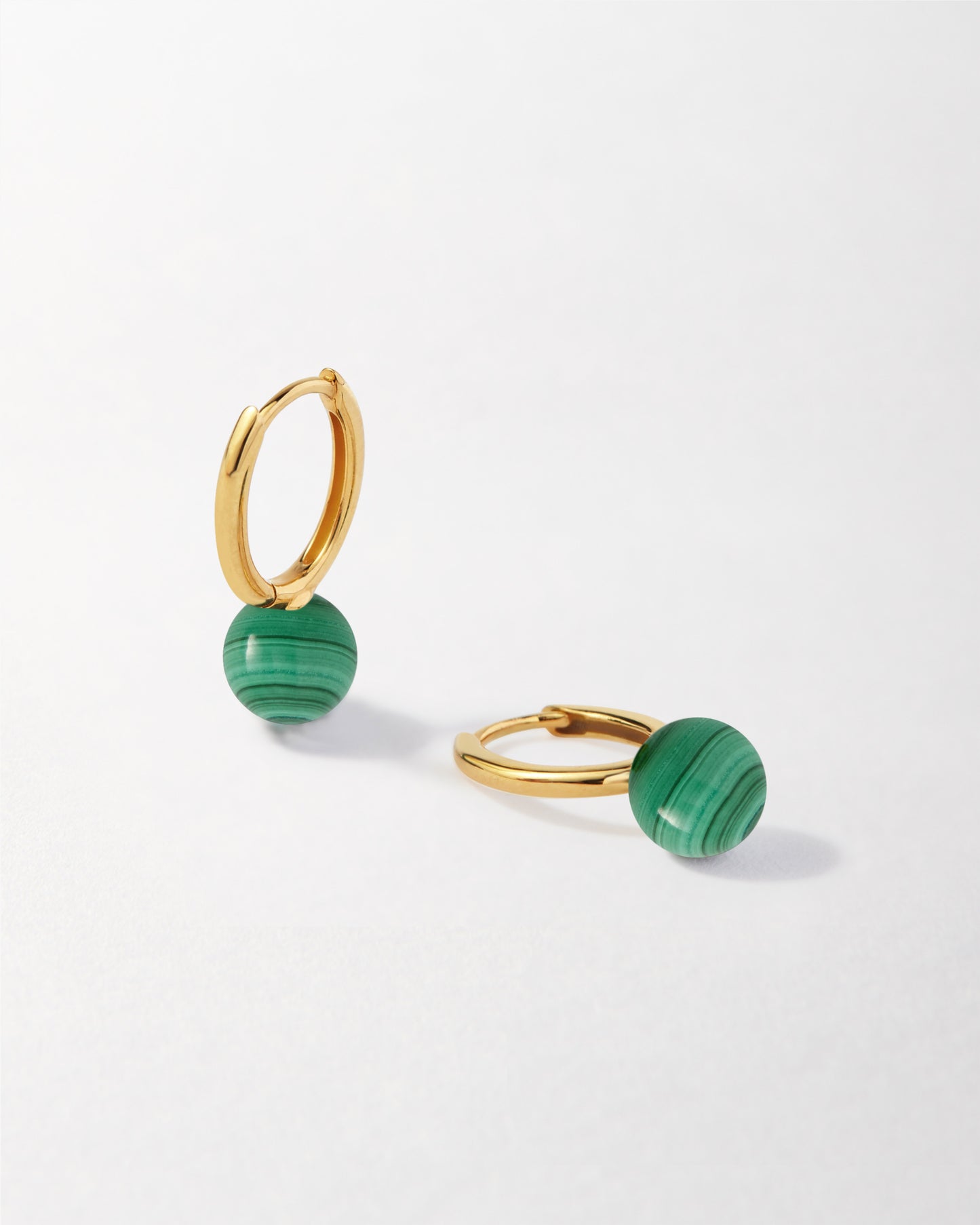 Malachite Oval Hoop Earrings