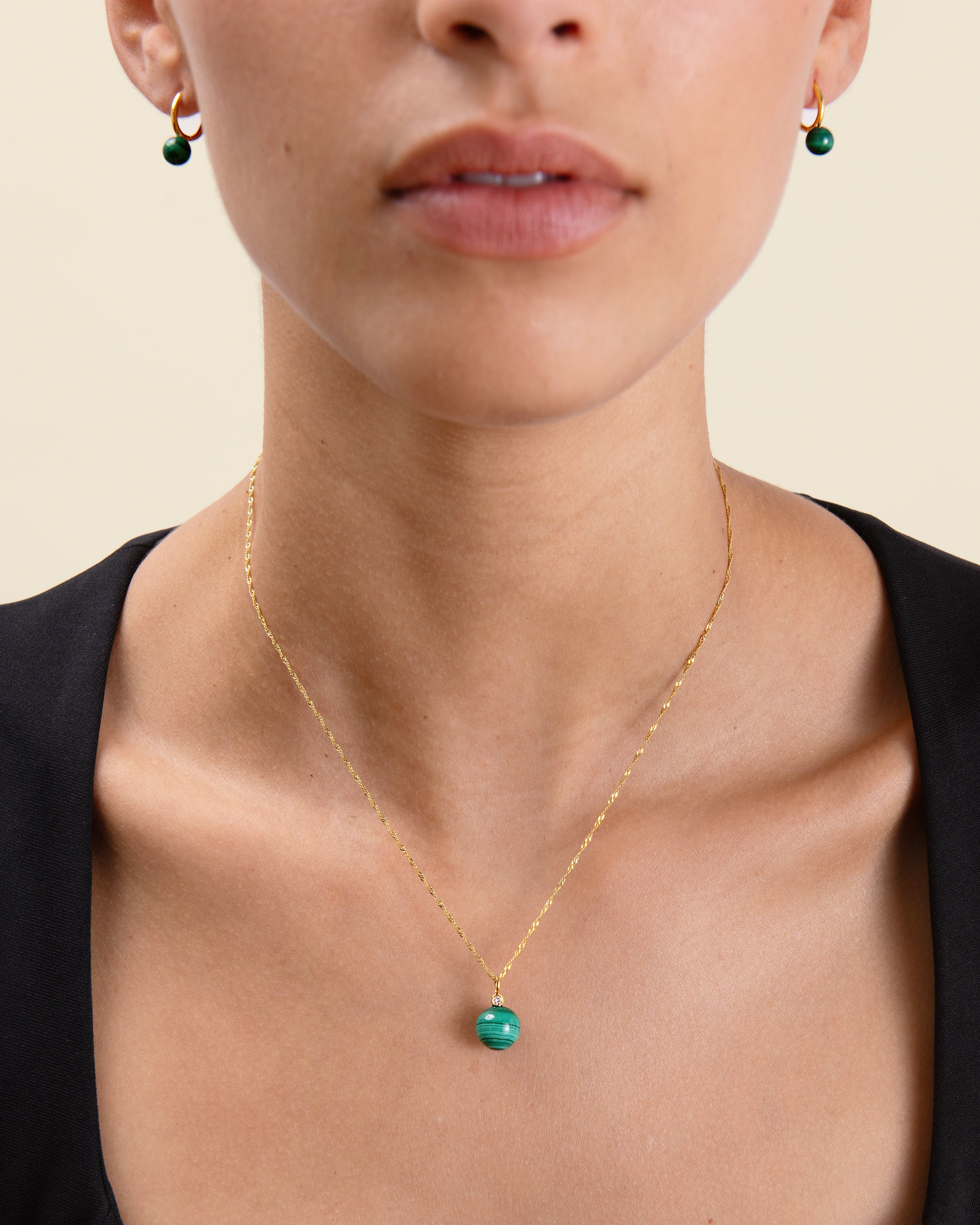 amulet Malachite necklace 4mm×40cm Natural Malachite Stone Pendant Crystal Chakra Healing