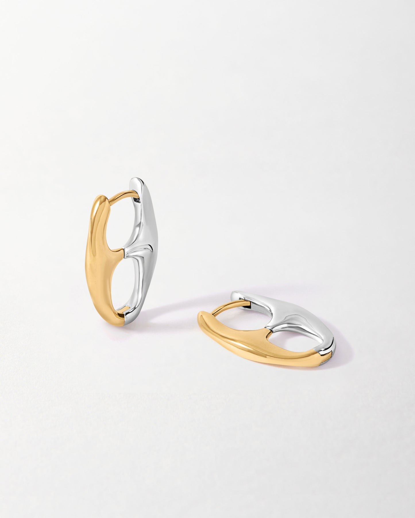 Small Mariner Mixed Metal Hoop Earrings