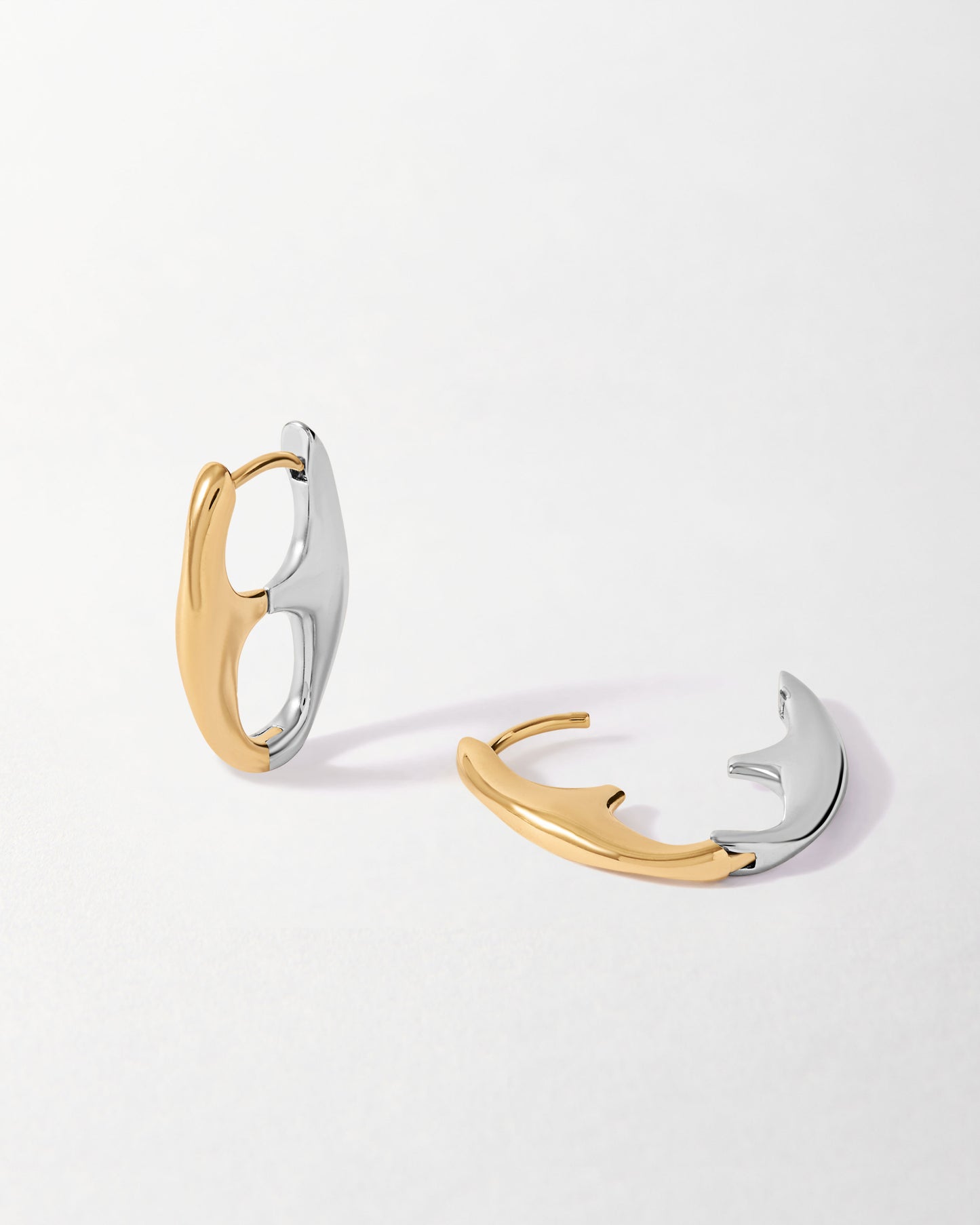 Small Mariner Mixed Metal Hoop Earrings
