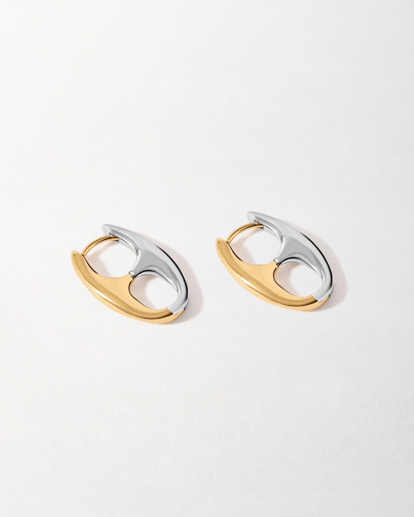 Small Mariner Mixed Metal Hoop Earrings